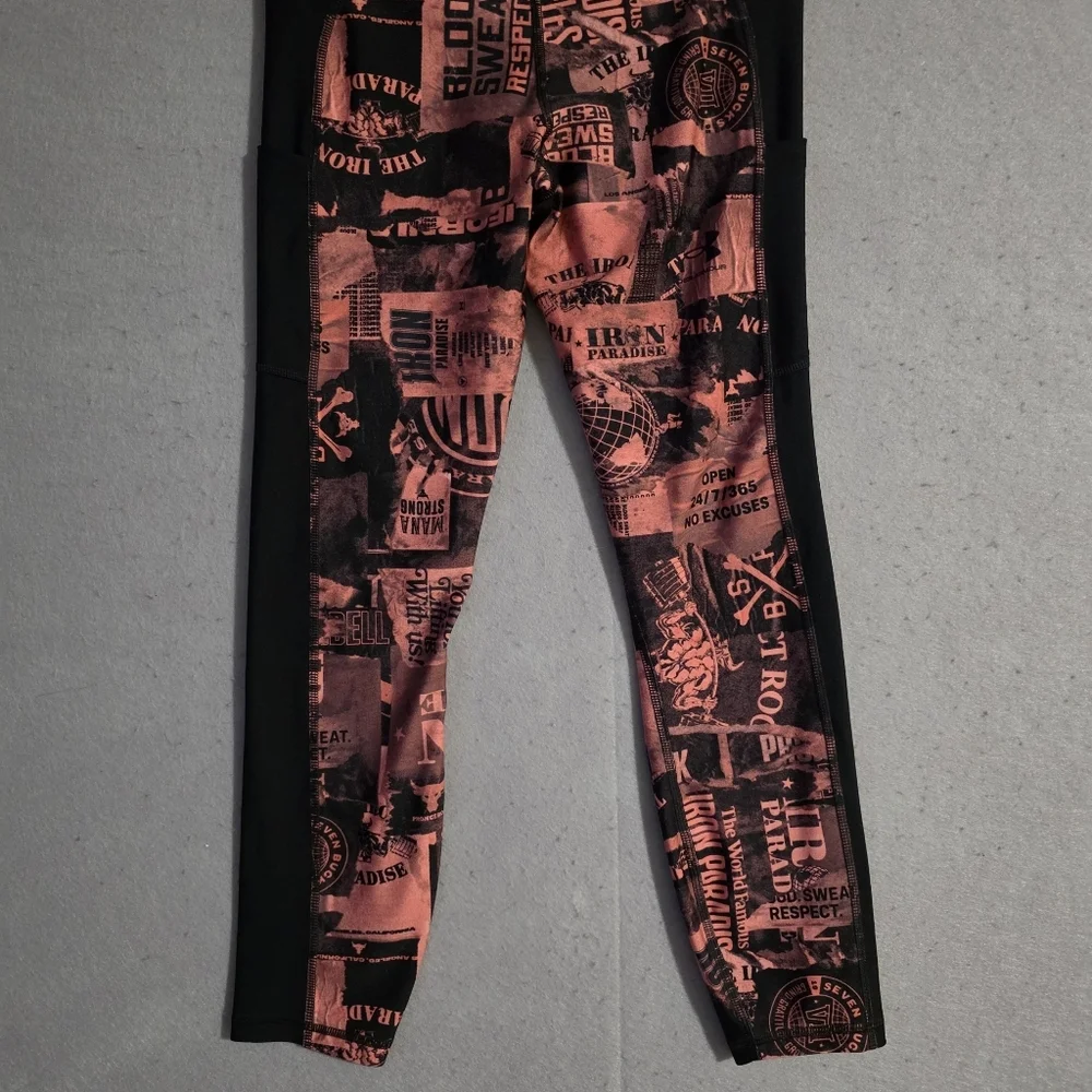 Under Armour Project Rock Womens HeatGear Print Ankle Leggings Size Medium